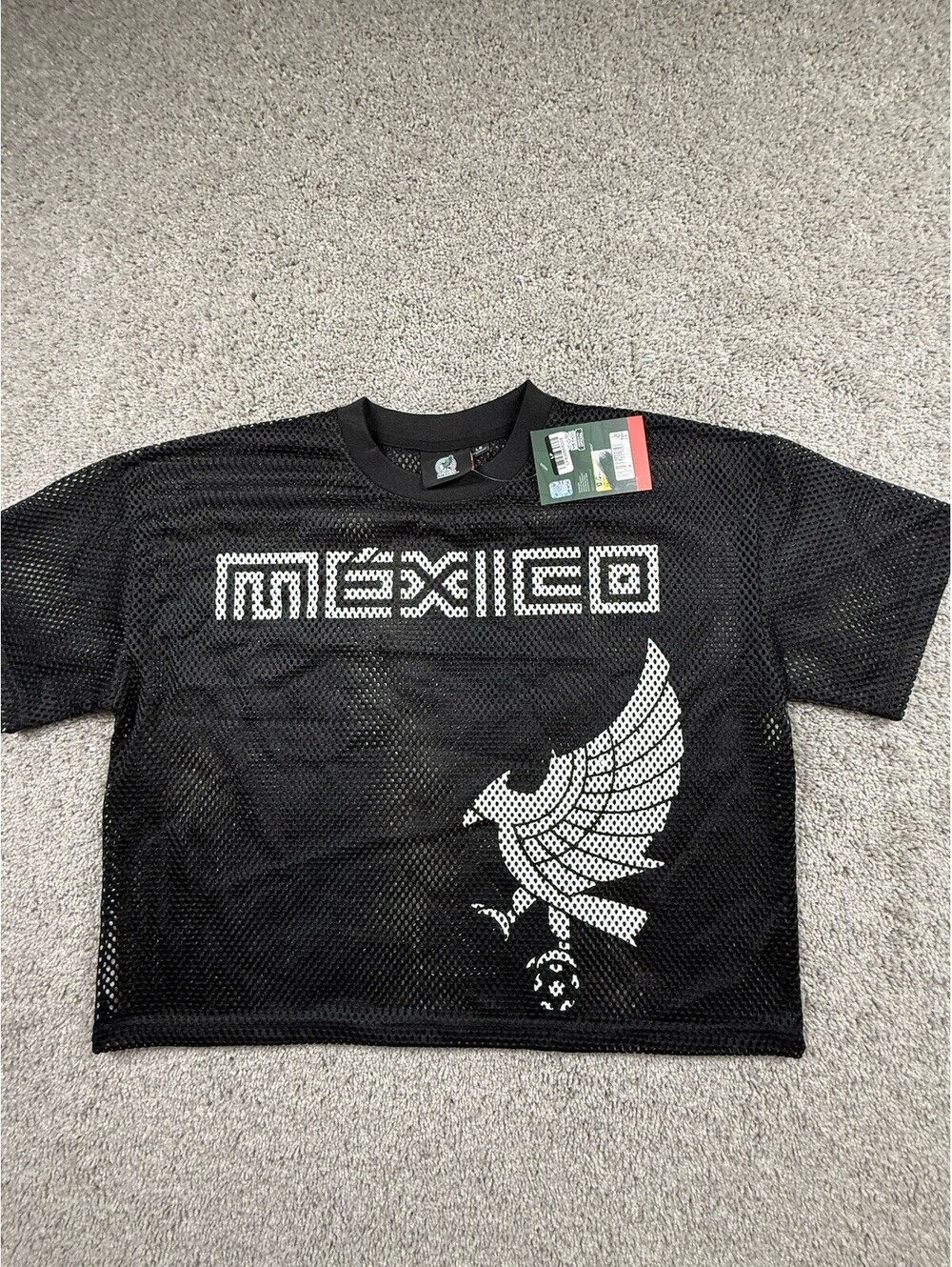 NWT Mexico National Team Soccer Shirt L Black/White Mesh Officially Licensed